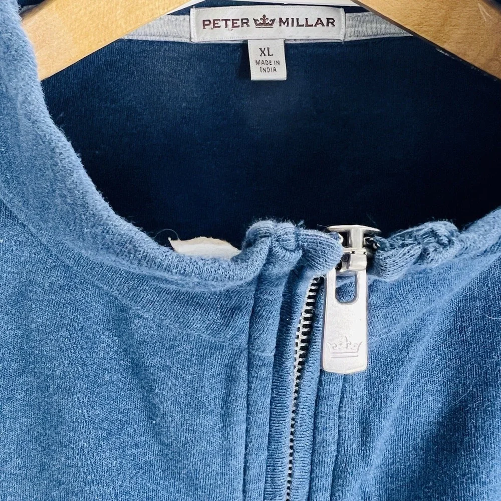 Peter Miller Blue 1/4 Zip Cotton Pullover Jumper Sweater Mens Size‎ XL